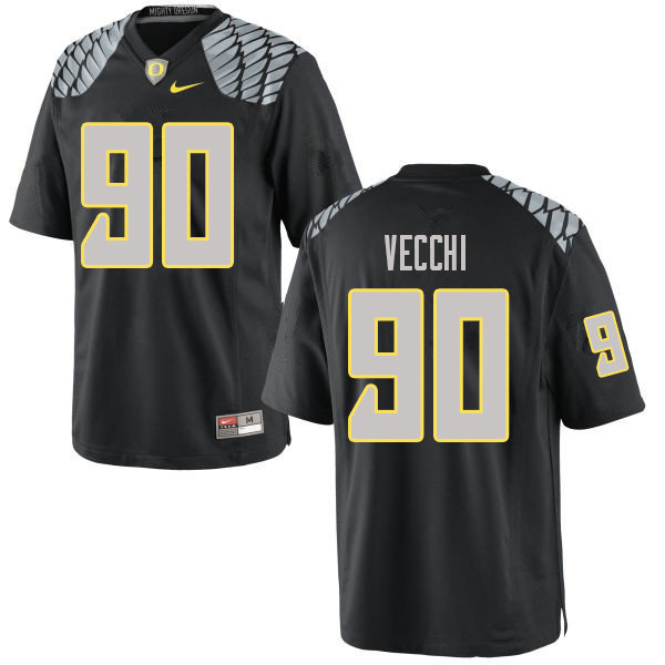 Men #90 Jack Vecchi Oregn Ducks College Football Jerseys Sale-Black - Click Image to Close